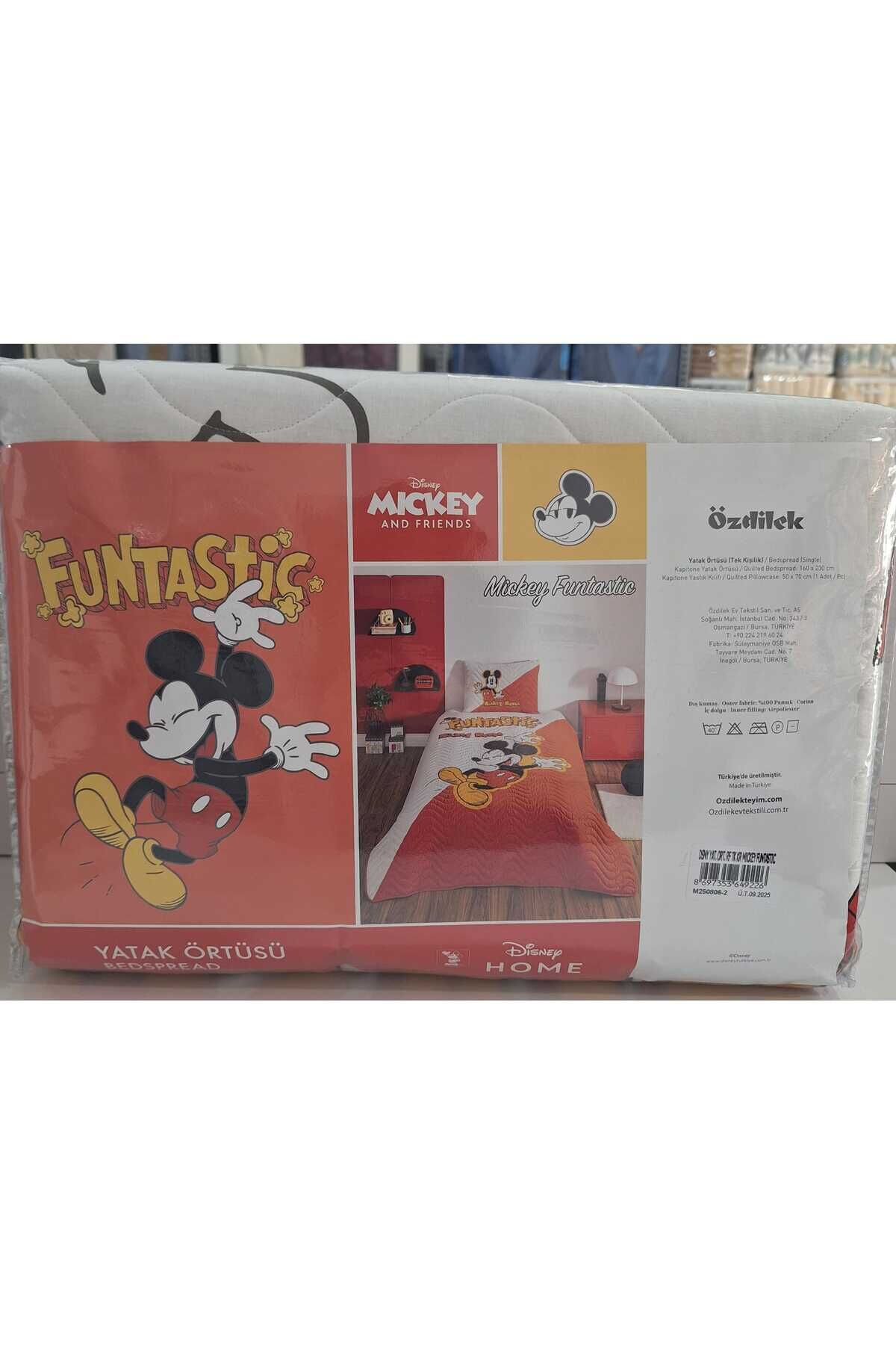 Lisanslı Disney Çocuk Yatak Örtüsü Takımı Tek Kişilik Mickey Fantastic Kırmızı
