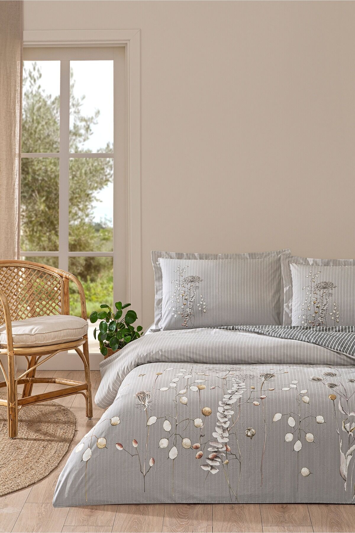 Lunaria Tek Kişilik Nevresim Takımı Gri