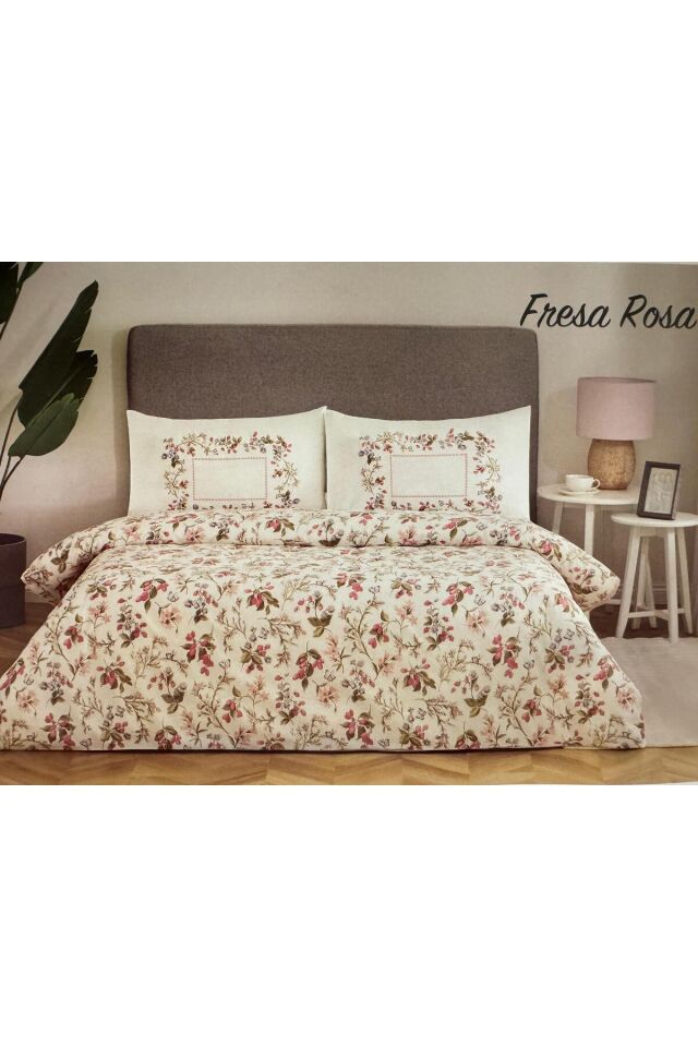 Nev Tek Kişilik Nevresim Takımı Fresa Rosa Beyaz (Y)