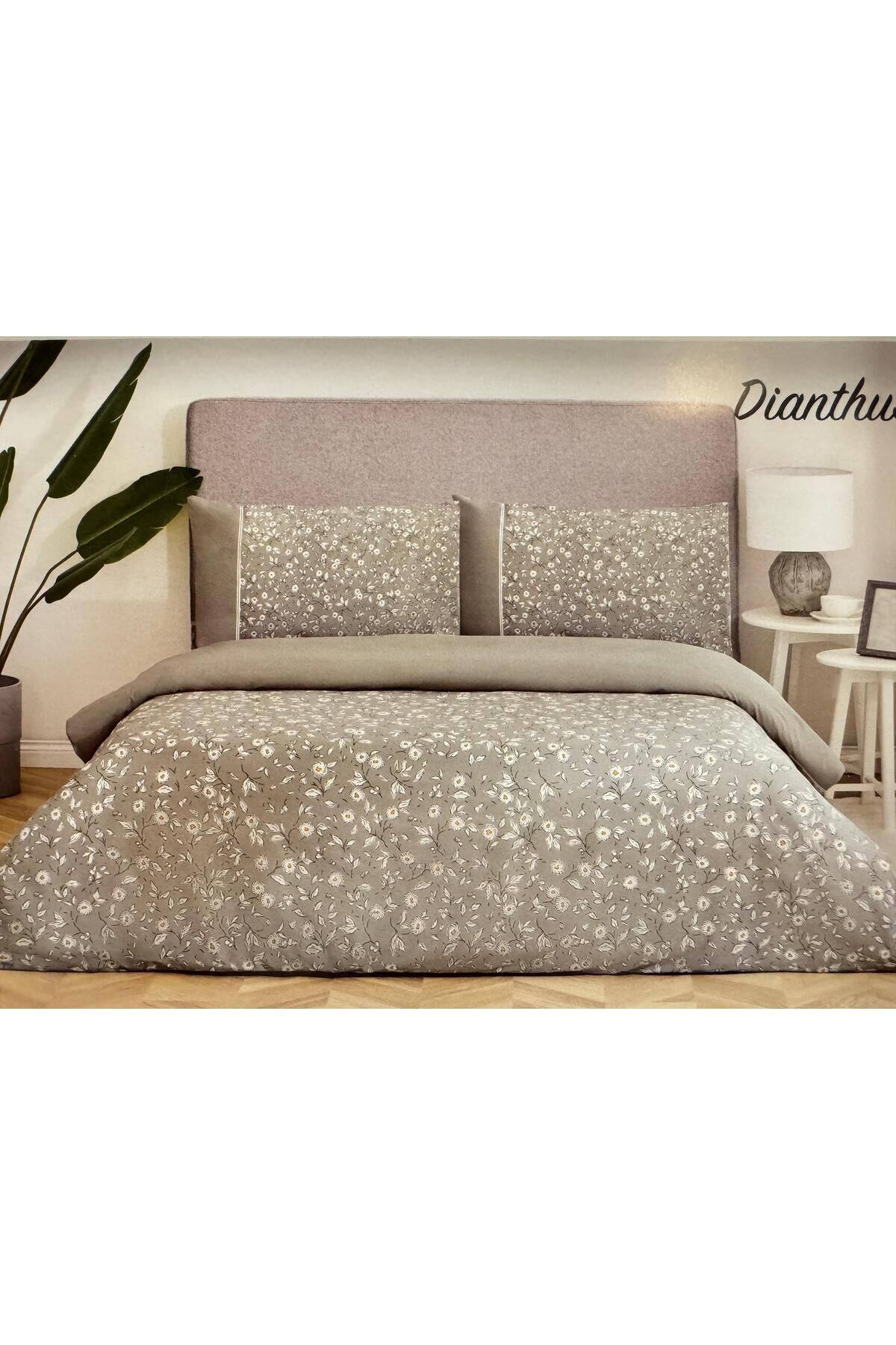 Nev Çift Kişilik Nevresim Takımı Dianthus Gri (Y)