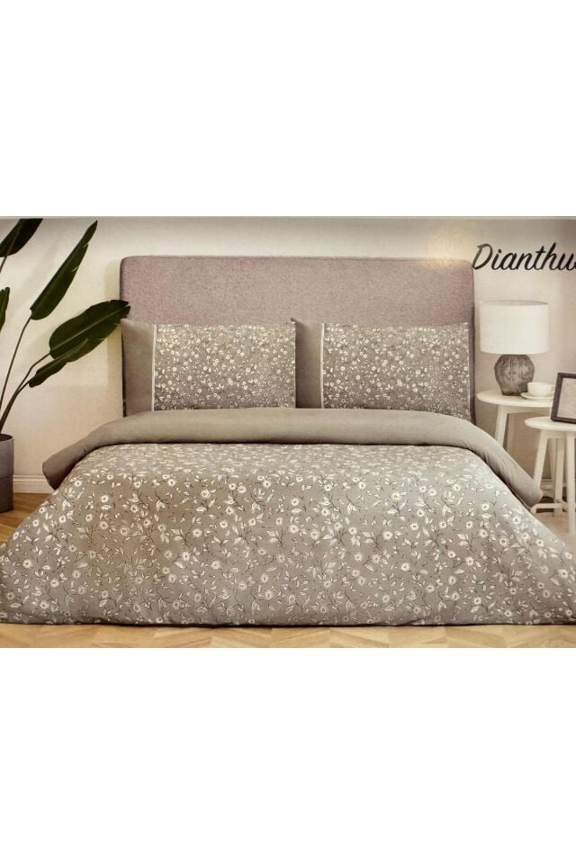 Nev Çift Kişilik Nevresim Takımı Dianthus Gri (Y)