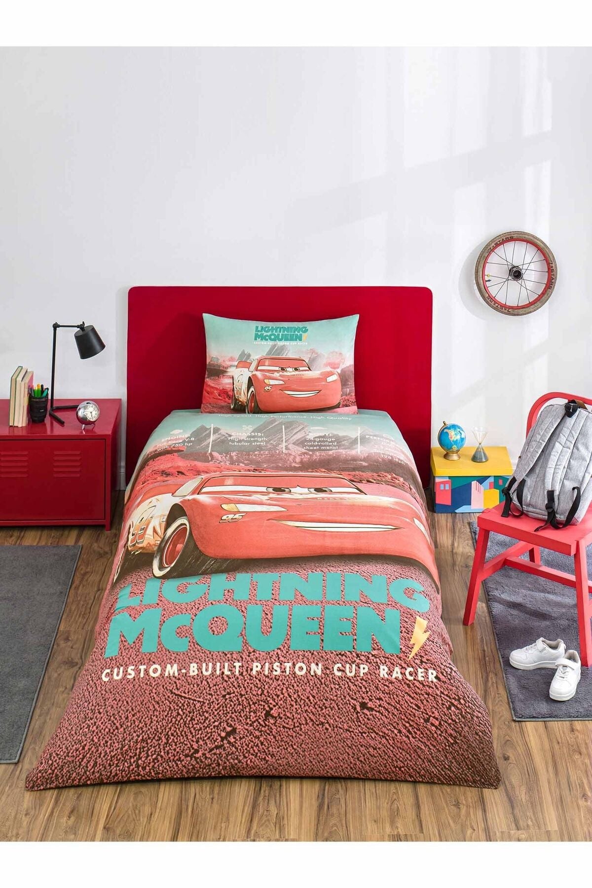 Cars City Tek Kişilik Disney Lisanslı Lastikli Çocuk Nevresim Takımı