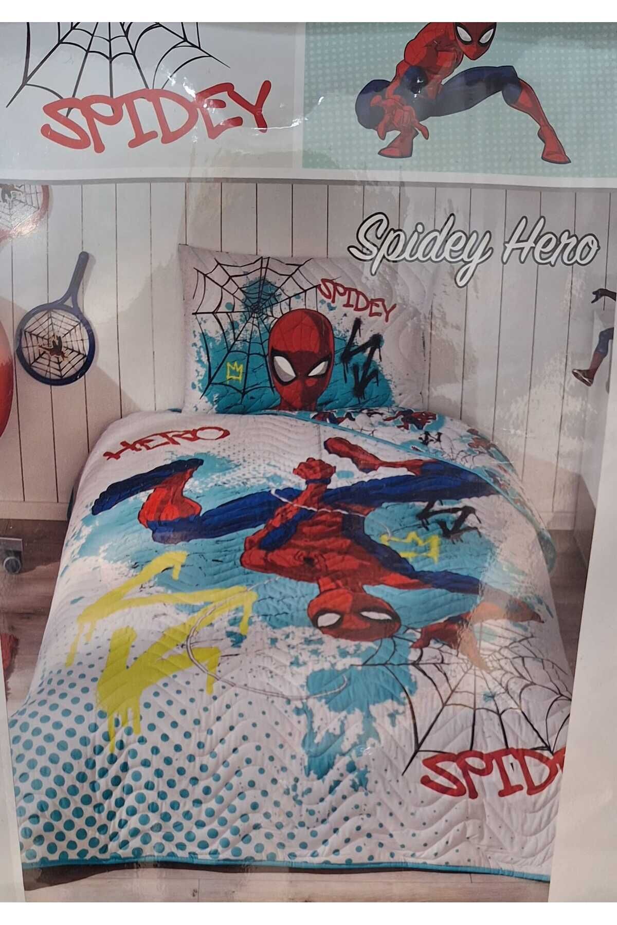 LİSANSLI DISNEY TEK KİŞİLİK YATAK ÖRTÜSÜ SETİ SPIDEY HERO YEŞİL