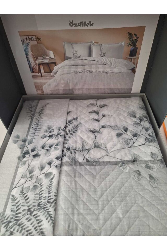 RANFORCE ÇİFT KİŞİLİK DÖRT MEVSİM SET HELECHO GRİ