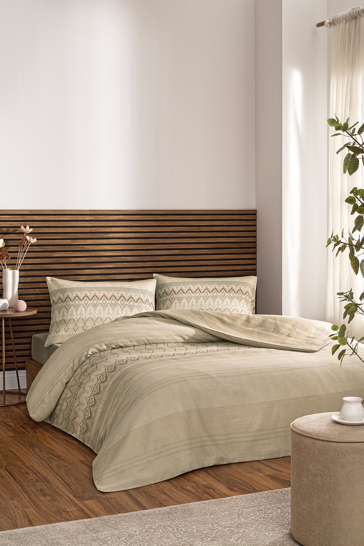 Herringbone Çift Kişilik Soft Life Saten Nevresim Takımı