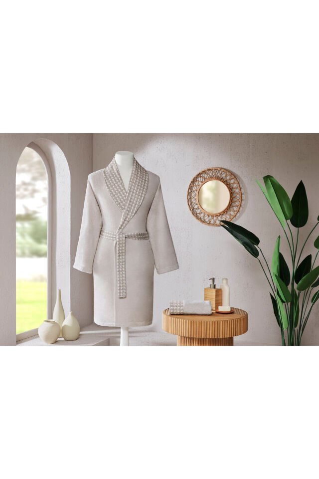 Özdilek Aurea Saten Kumaşlı Şal Yaka Kadın Bornoz Seti