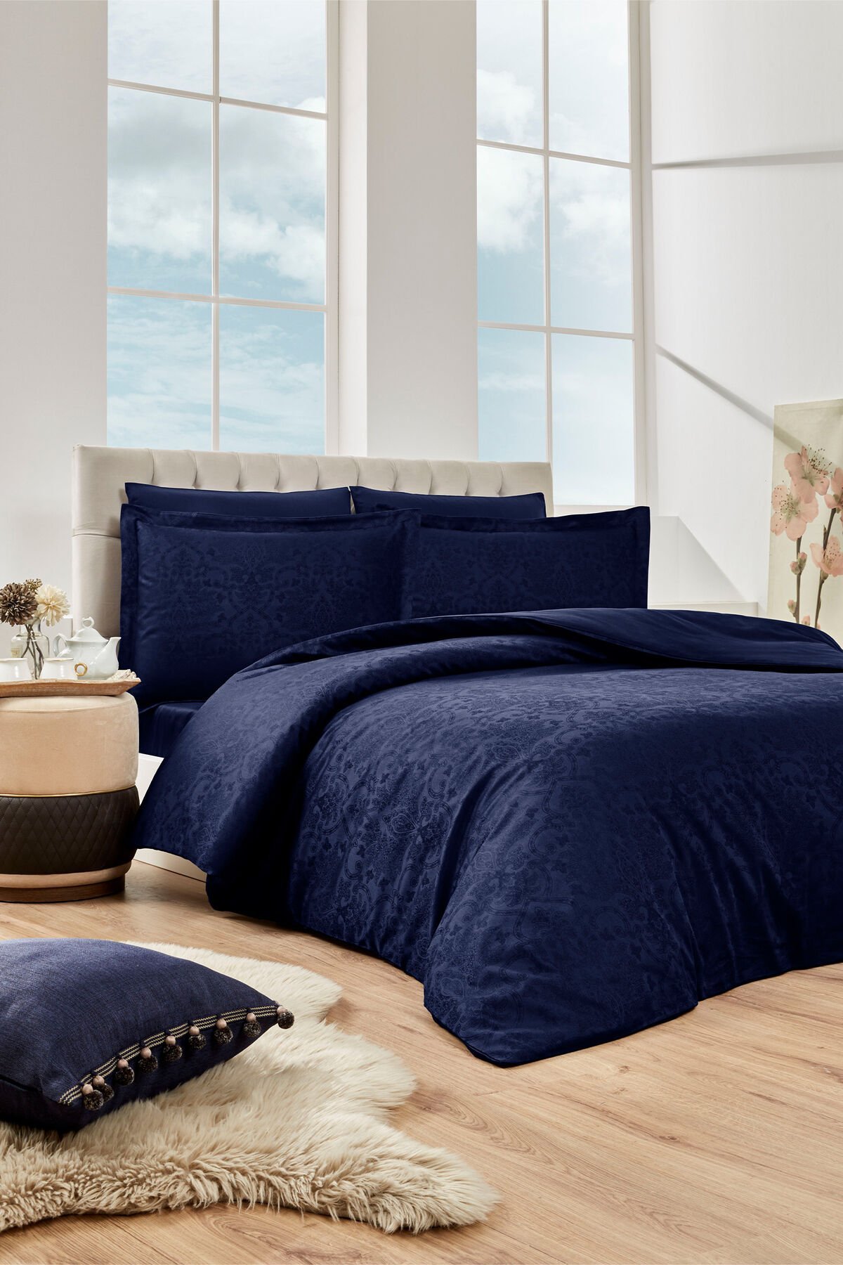 Özdilek Ornament Çift Kişilik Jakarlı Saten Nevresim Takımı