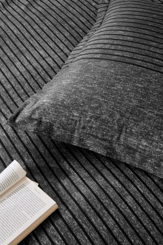 Noir King Size Lastikli Çarşaf Nevresim Takımı