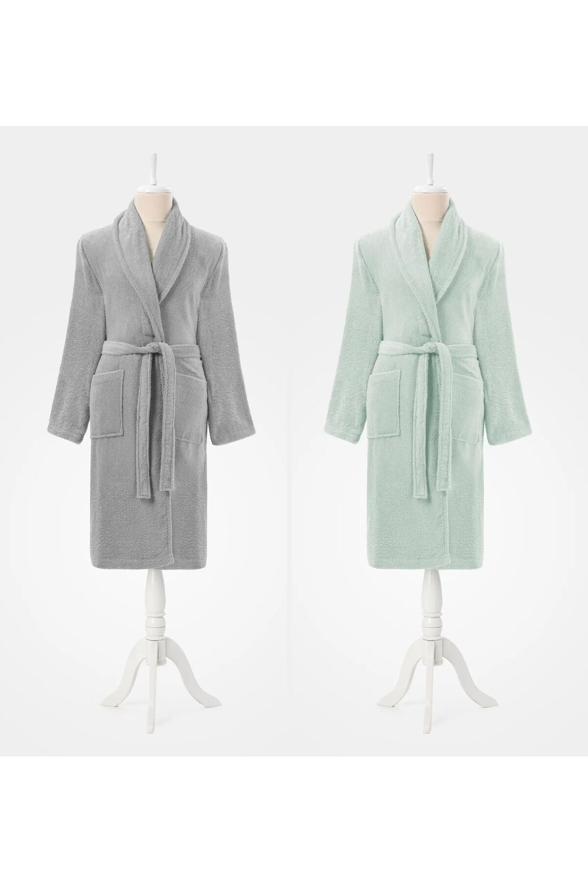 Colourist Aile Bornoz Seti Gümüş-Su Yeşili