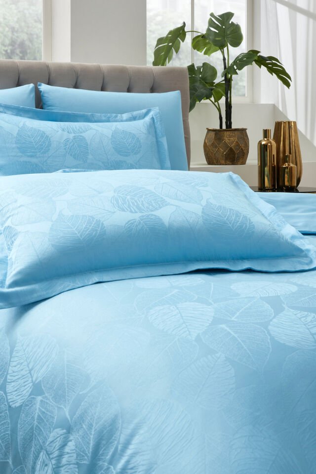 Özdilek Yaprak Çift Kişilik Jakarlı Saten Nevresim Takımı