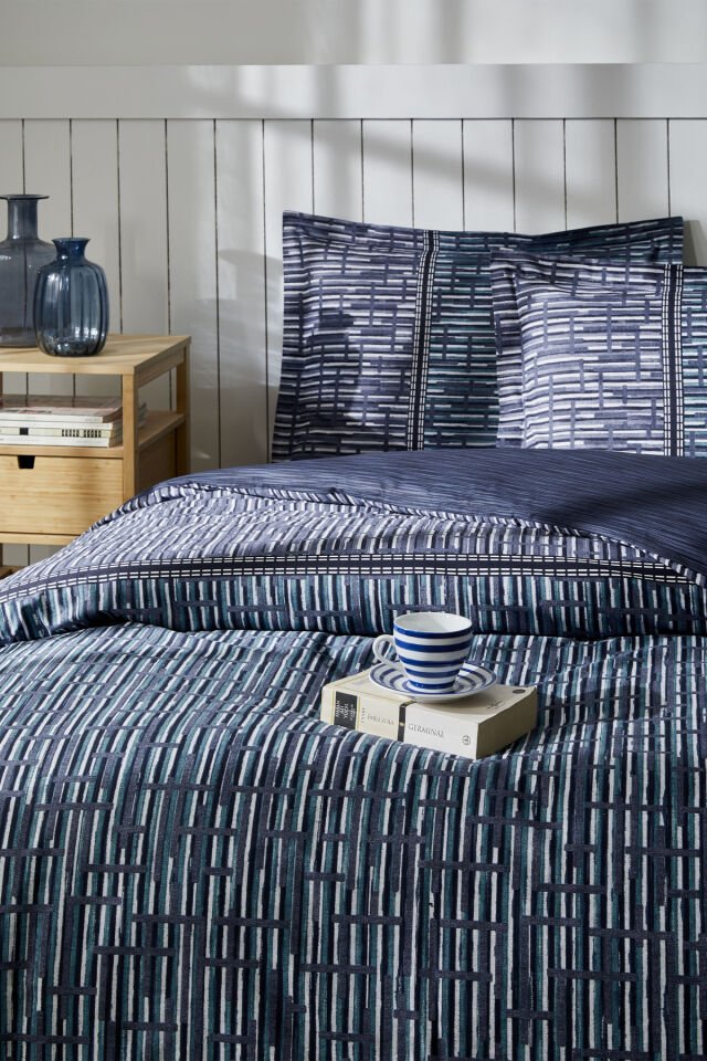 Modra Çift Kişilik Lastikli Çarşaf Nevresim Takımı