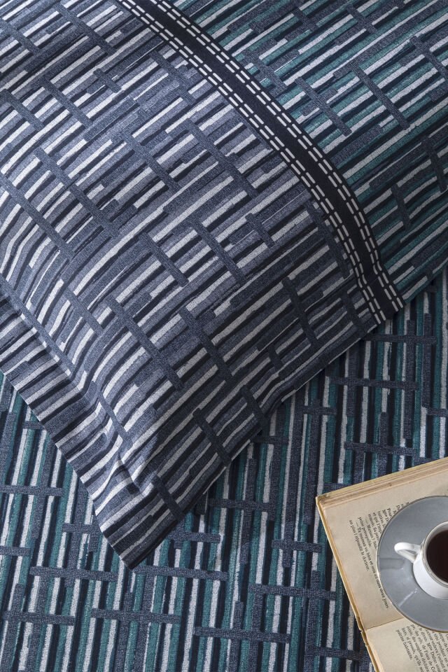 Modra Çift Kişilik Lastikli Çarşaf Nevresim Takımı