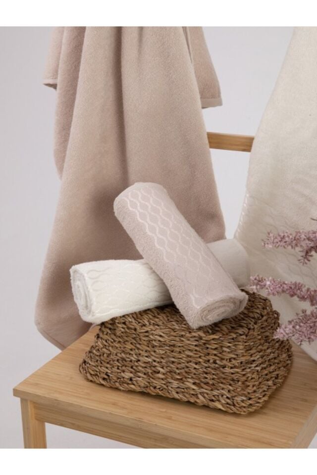 Elissa Best Set Hamam Takımı - Krem - Bej