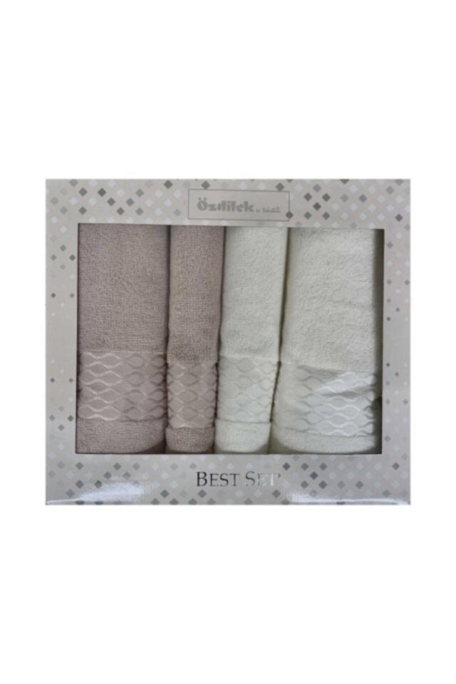 Elissa Best Set Hamam Takımı - Krem - Bej
