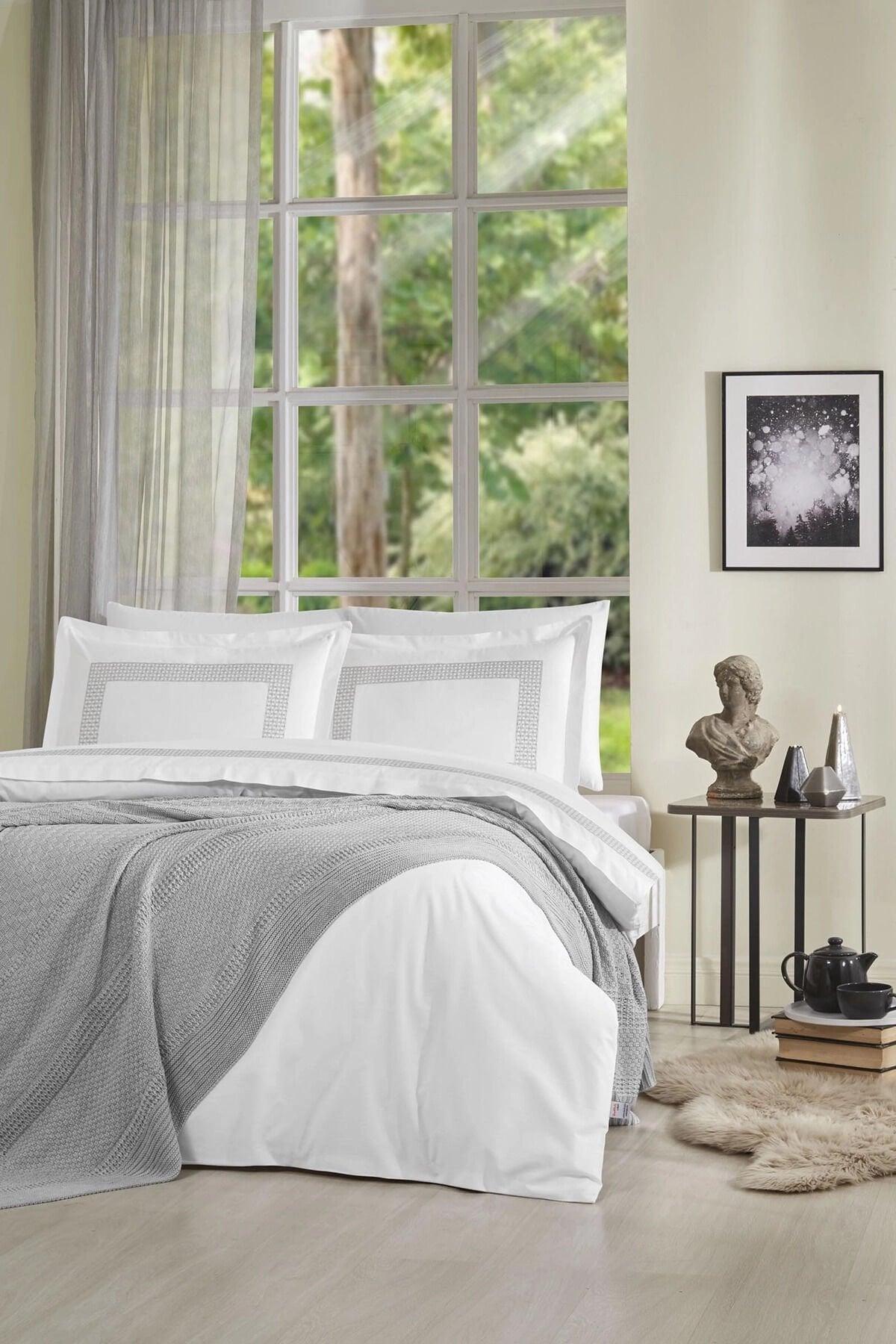 Wickers Triko Battaniyeli Gelin Seti - Gri