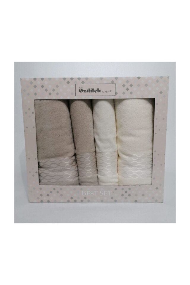 Elissa Best Set Hamam Takımı - Krem - Taş