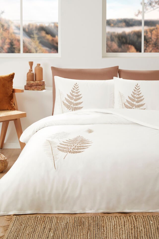 Özdilek Cotton Bliss Çift Kişilik Nakışlı Saten Nevresim Takımı
