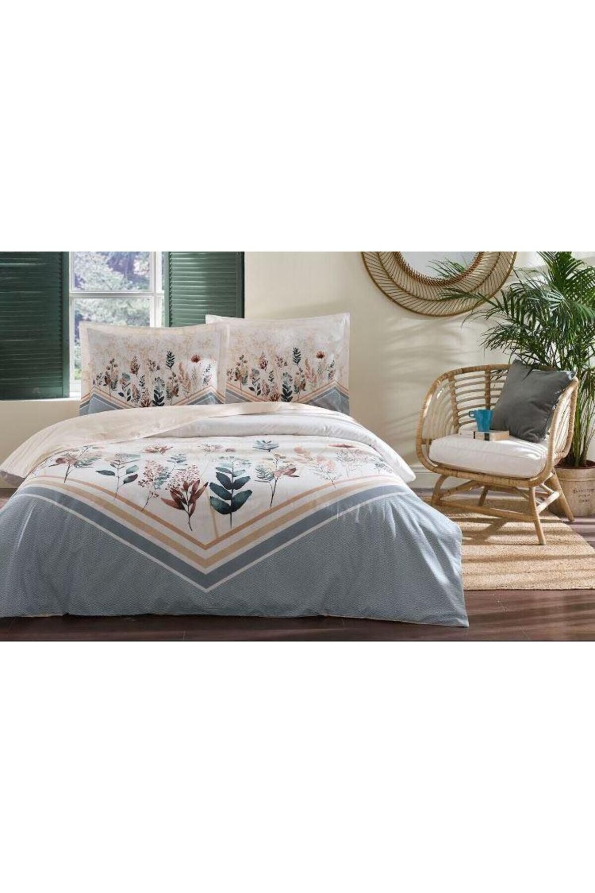 Çift Kişilik Ranforce Nevresim Takımı Astilbe Krem