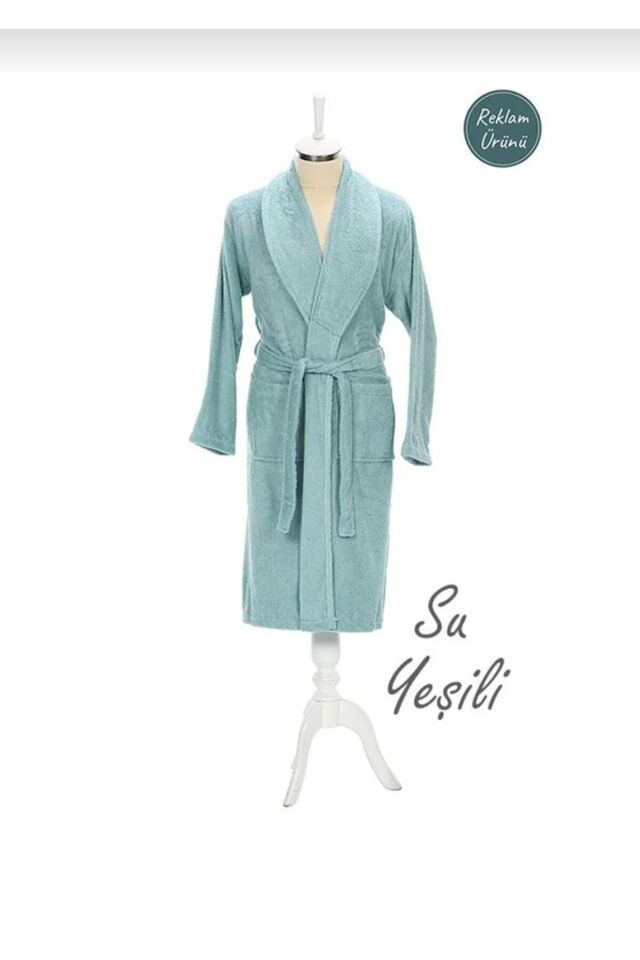 COLOURİST ŞAL YAKA SU YEŞİLİ XL BORNOZ