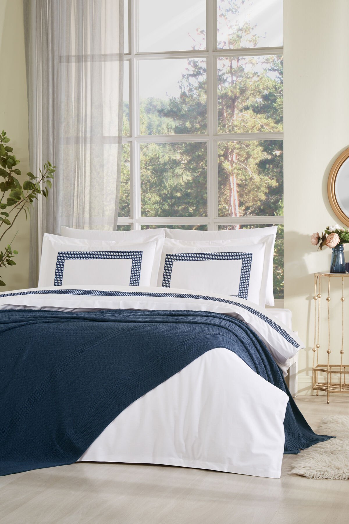 Wickers Çift Kişilik Triko Battaniyeli Nevresim Takımı