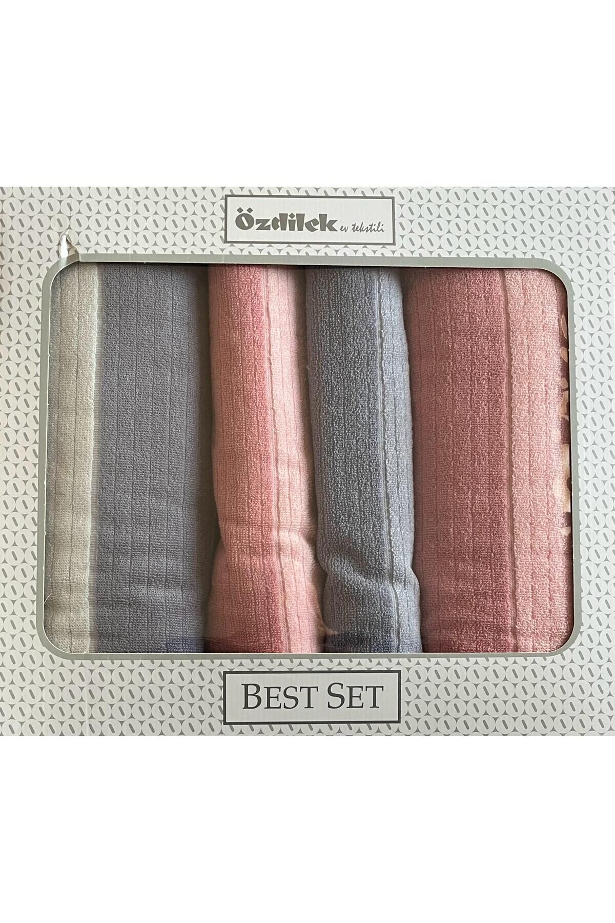 Pure Line Best Havlu Seti Gri-Pembe