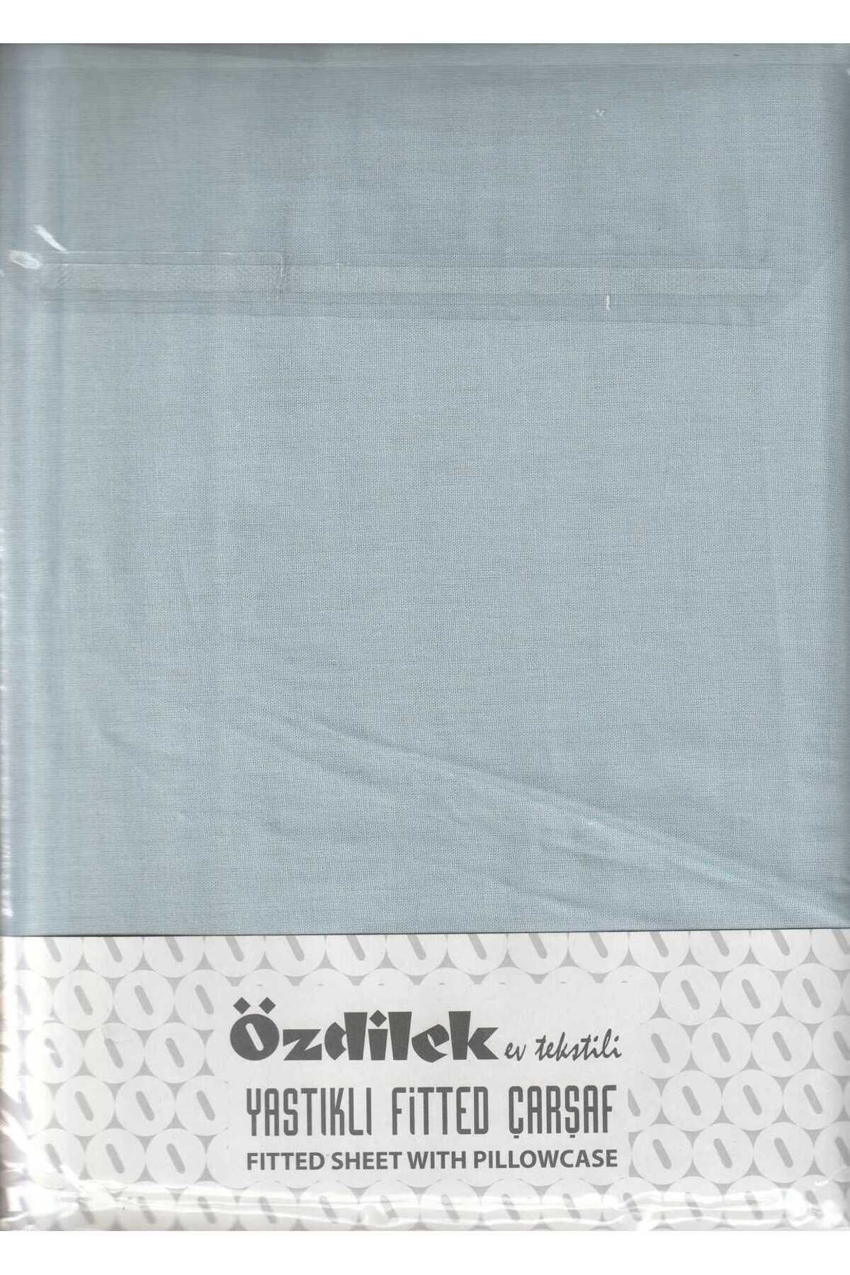 Fitted Lastikli Çarşaf Seti Yastıklı Çarşaf %100 Pamuk Ranforce 180 x 200 Battal Boy Aqua Colourıst