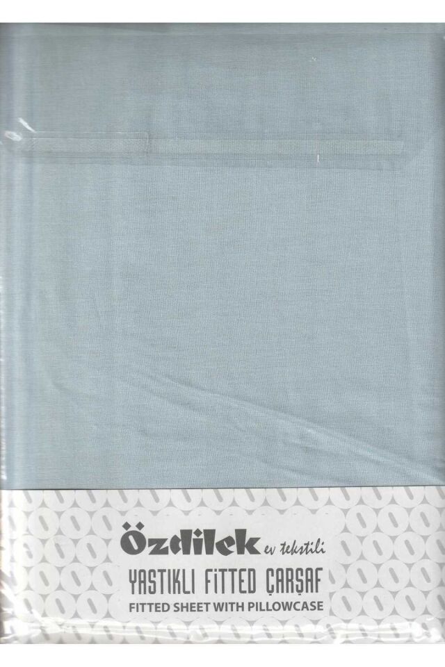 Fitted Lastikli Çarşaf Seti Yastıklı Çarşaf %100 Pamuk Ranforce 180 x 200 Battal Boy Aqua Colourıst