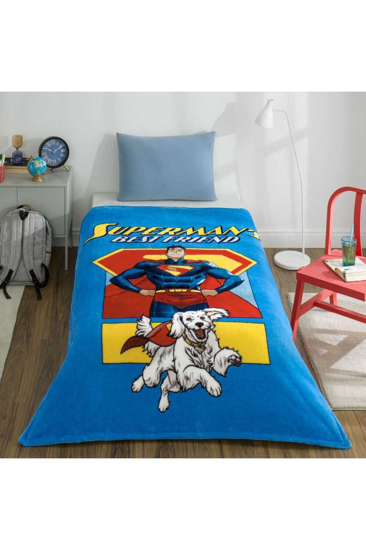Superman Friends Tek Kişilik Baskılı Battaniye 155x210 cm - 155 x 215