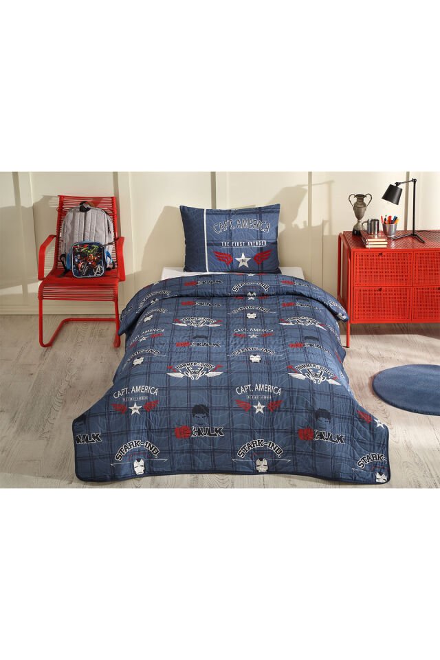 Avengers Heroes Tek Kişilik Disney Lisanslı Çocuk Yatak Örtüsü 160x230 Cm