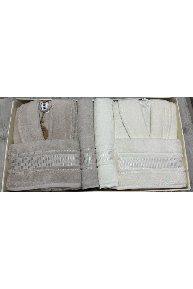 Colourist Aile Bornoz Seti Bej - Krem