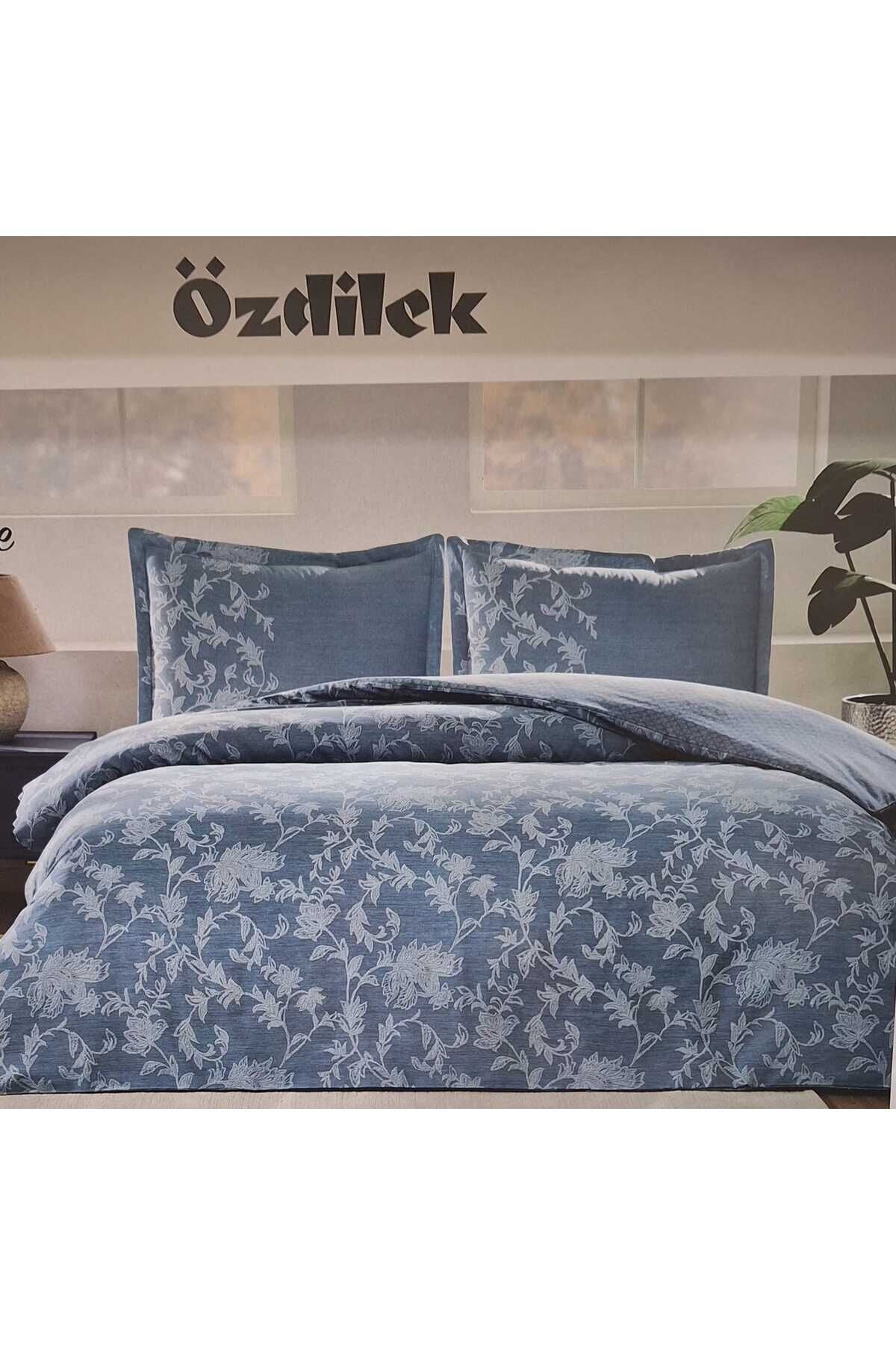 Ranforce Çift Kişilik Nevresim Takımı Barocco Mavi Tek Ebat - Çift Kişilik