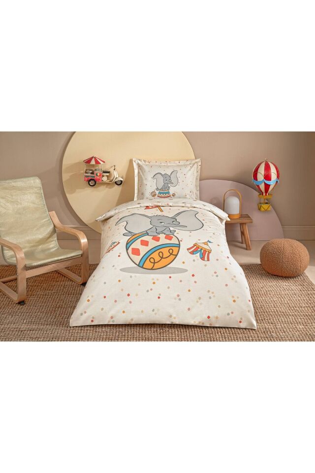 Dumbo Circus Disney Lisanslı Bebek Nevresim Takımı Tek Ebat - 100 x 150