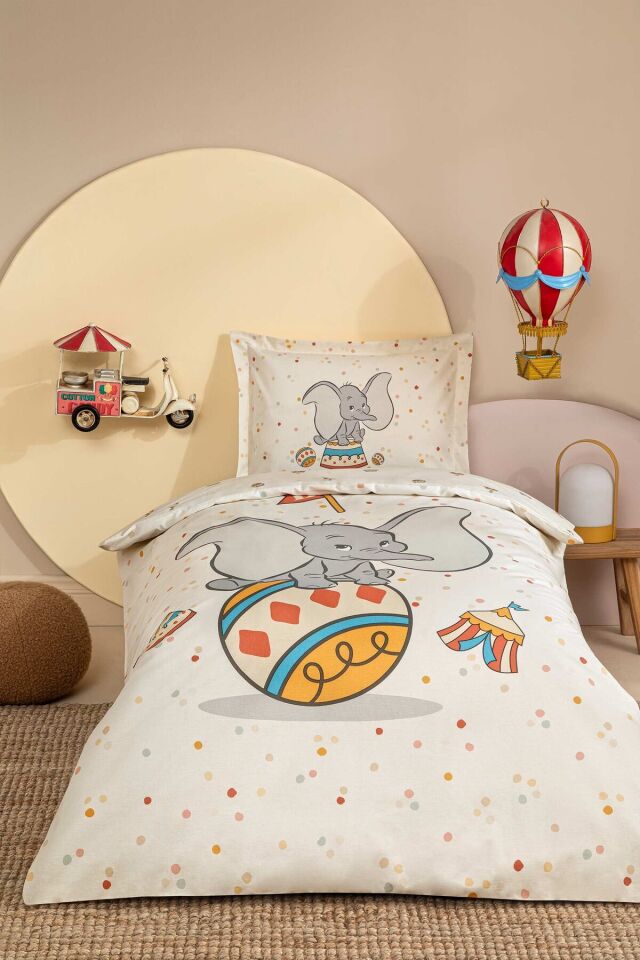 Dumbo Circus Disney Lisanslı Bebek Nevresim Takımı Tek Ebat - 100 x 150