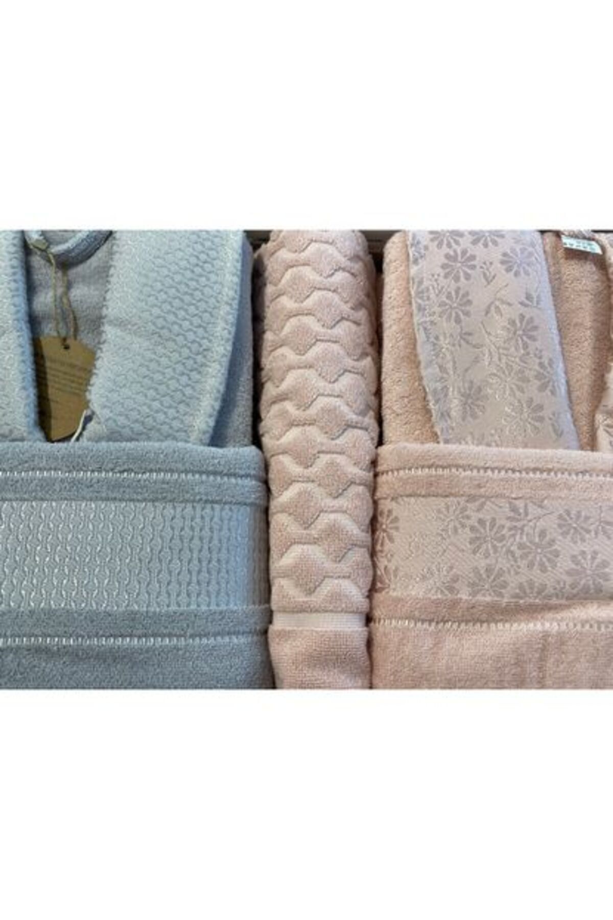 Blossom Happy Aile Bornoz Seti - Pembe Gri