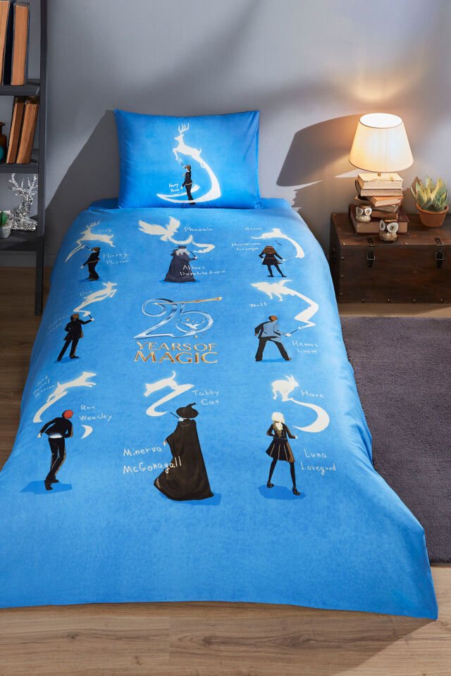 Harry Potter Patronus Tek Kişilik Lisanslı Lastikli Çocuk Nevresim Takımı Tek Ebat - 160 x 220