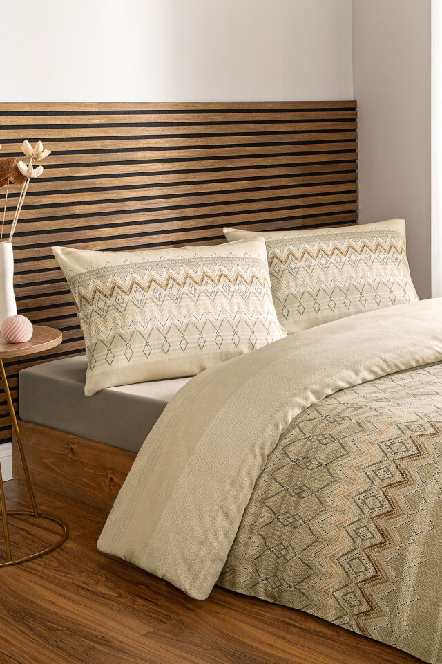 Herringbone Çift Kişilik Soft Life Saten Nevresim Takımı