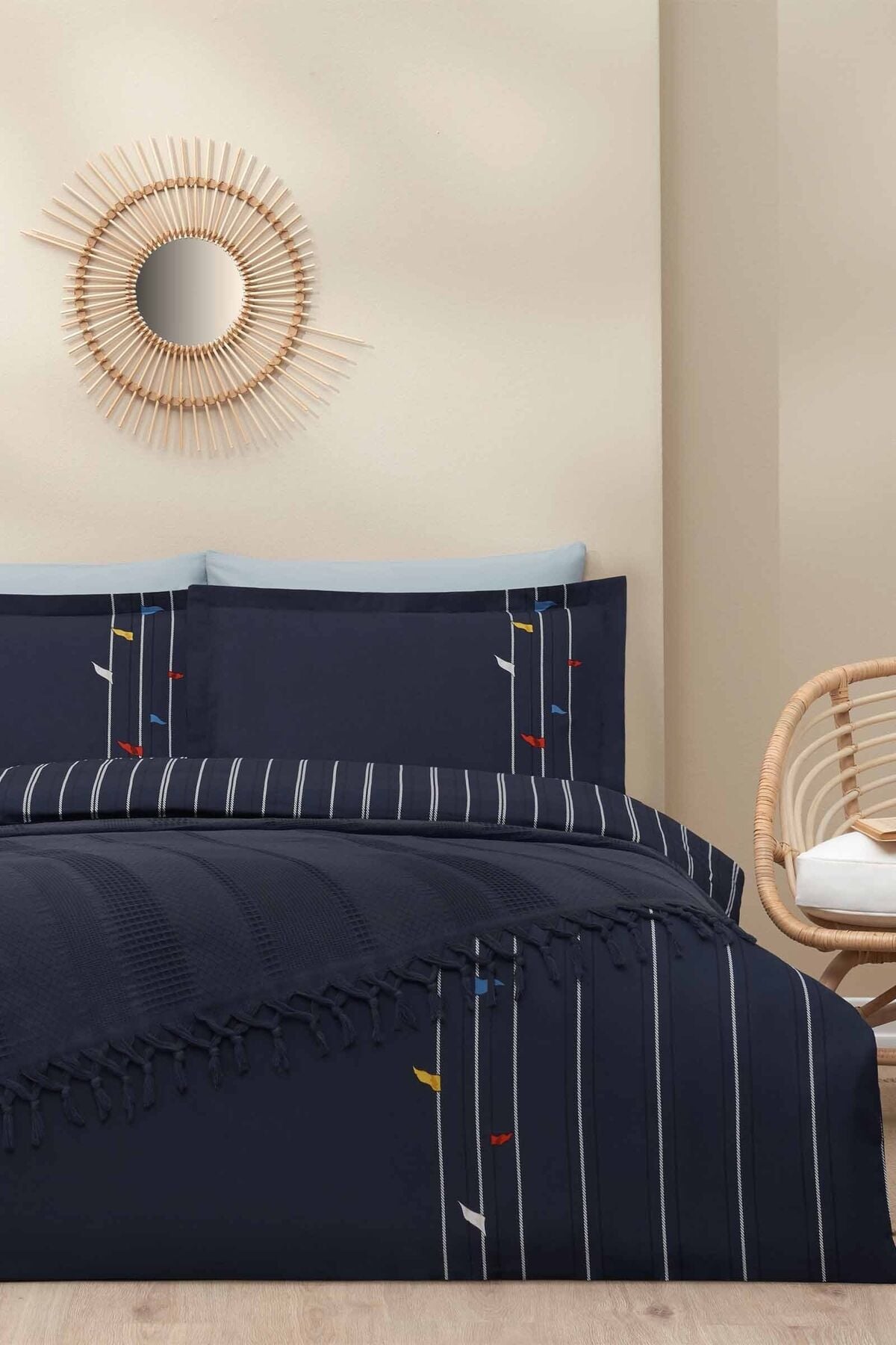 Fore Shore Çift Kişilik Pikeli Nevresim Takımı