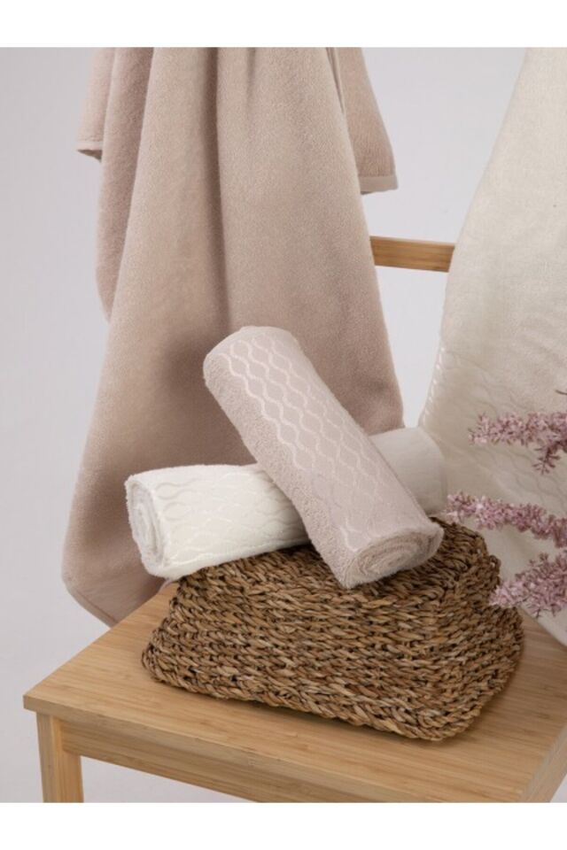 Elissa Best Set Hamam Takımı - Krem - Bej