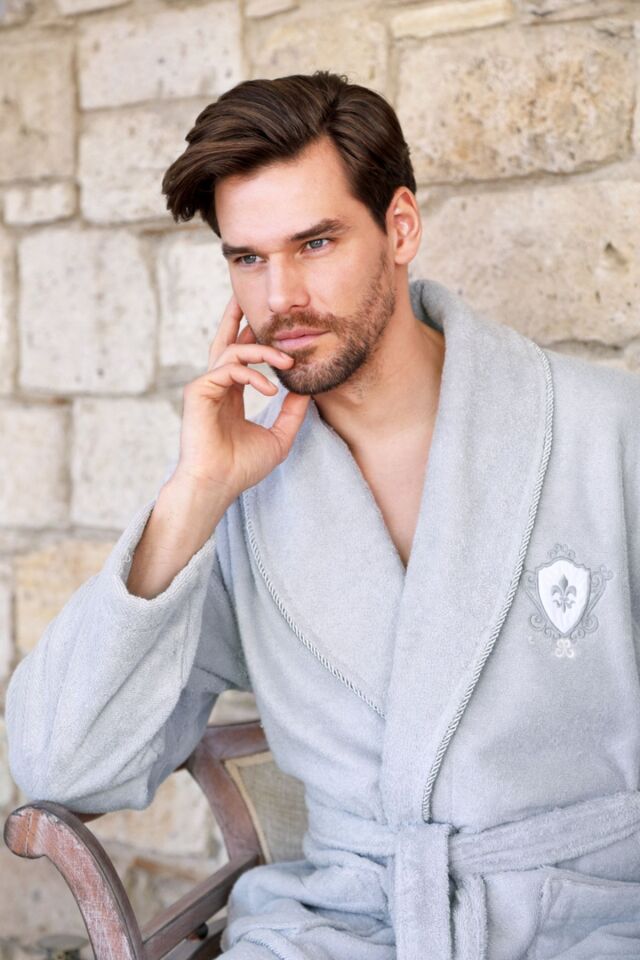 Wedding Aile Bornoz Seti - Gri Pudra