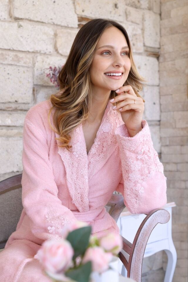 Wedding Aile Bornoz Seti - Gri Pudra