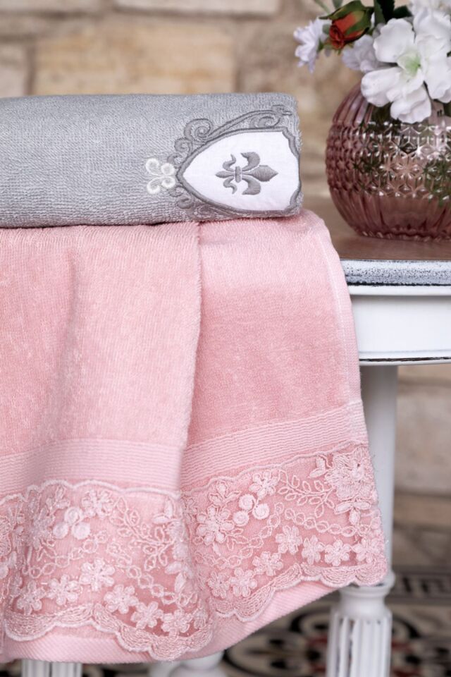 Wedding Aile Bornoz Seti - Gri Pudra