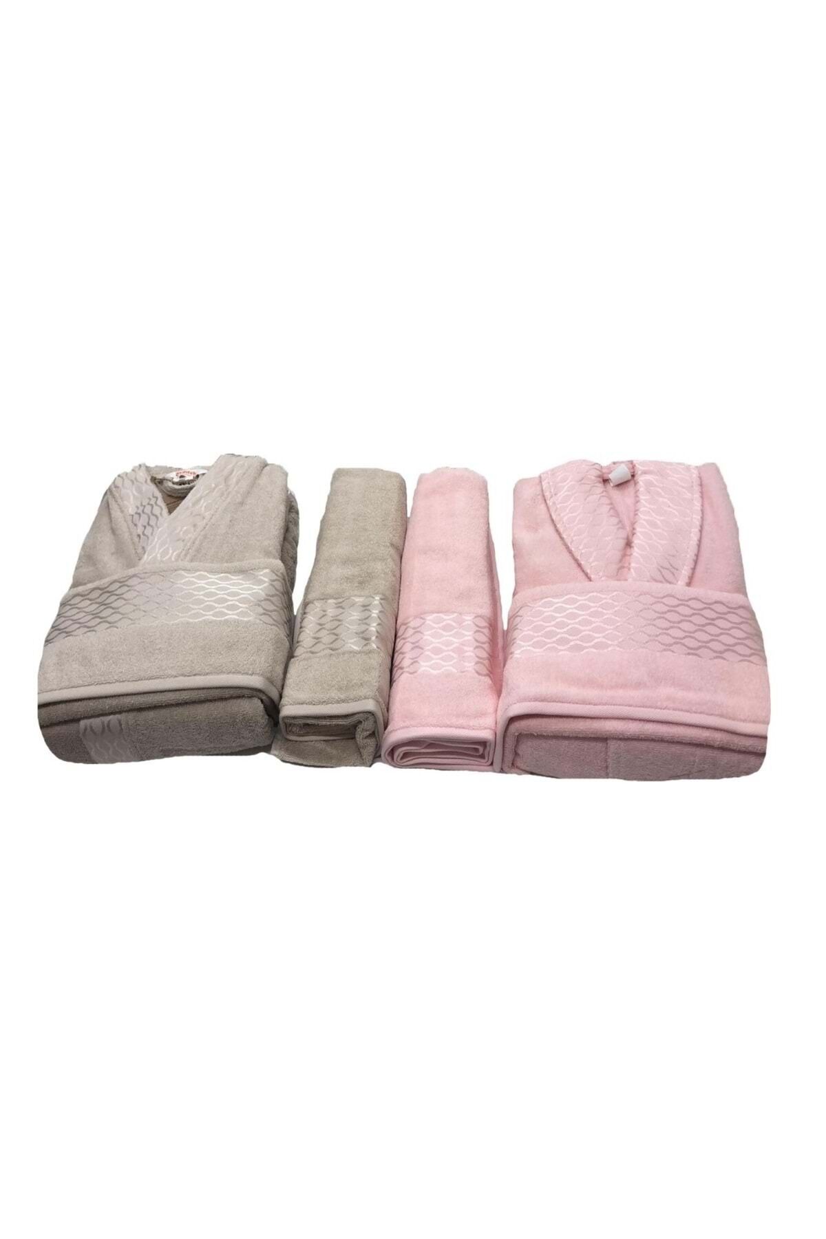 Pamuk Aile Bornoz Seti-elissa Taş Pudra