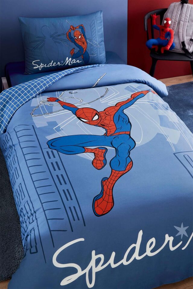 Spiderman Sense Tek Kişilik Lisanslı Lastikli Çocuk Nevresim Takımı