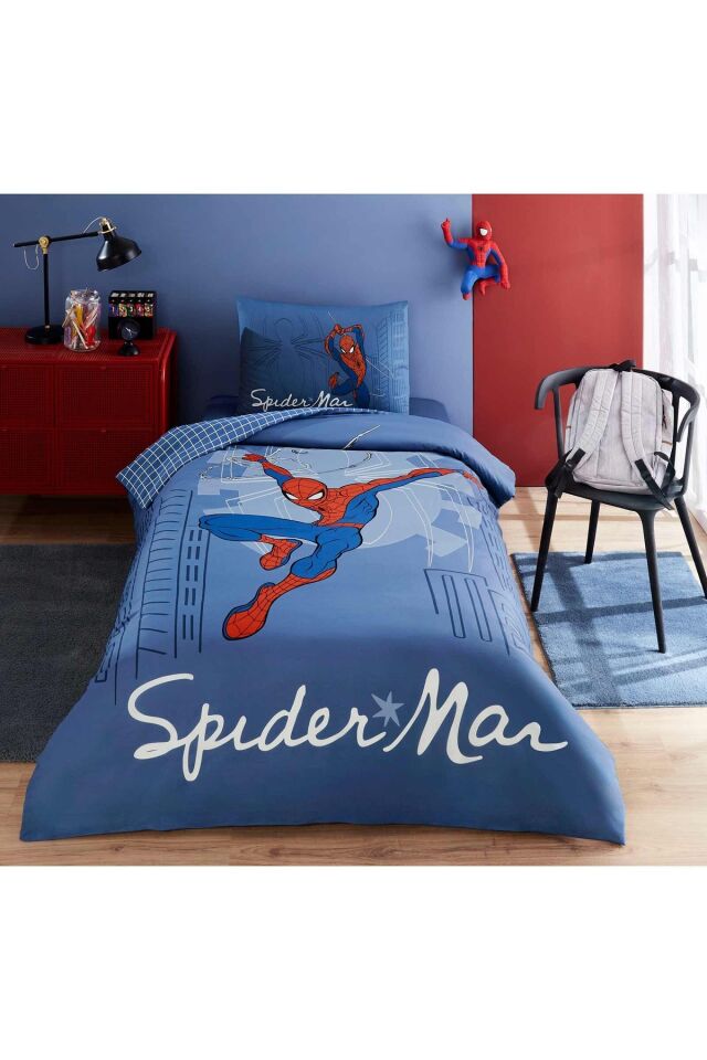 Spiderman Sense Tek Kişilik Lisanslı Lastikli Çocuk Nevresim Takımı