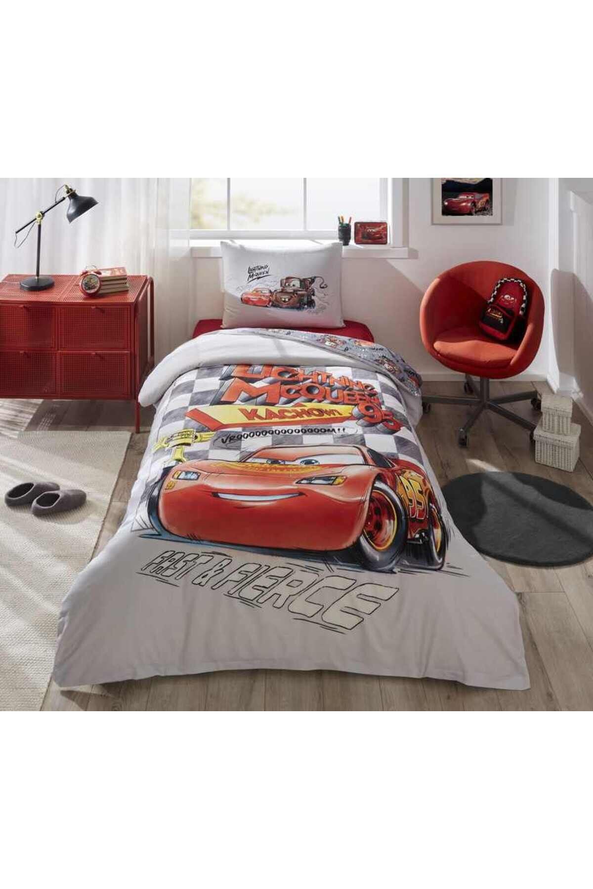 Disney Nevresim Takımı Ranforce Tek Kişilik Gri Cars Fast Tek Ebat - Tek Kişilik
