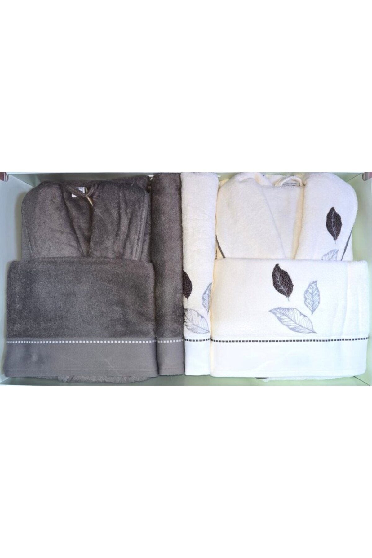 Folha De Ouro Antrasit-Krem An Aile Seti M/L - Unisex