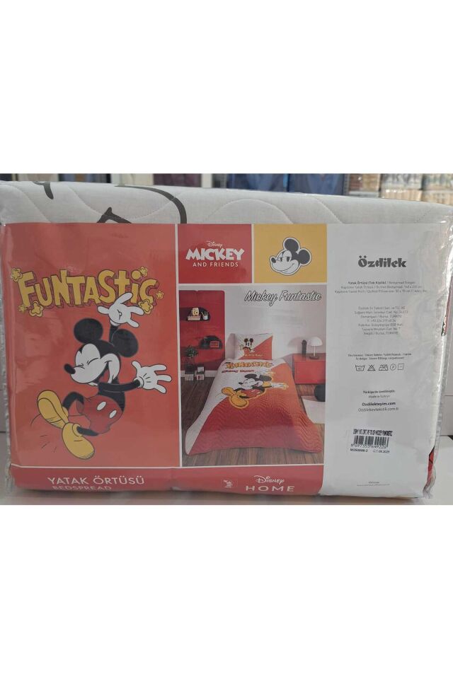 Lisanslı Disney Çocuk Yatak Örtüsü Takımı Tek Kişilik Mickey Fantastic Kırmızı Tek Ebat - 230 x 160