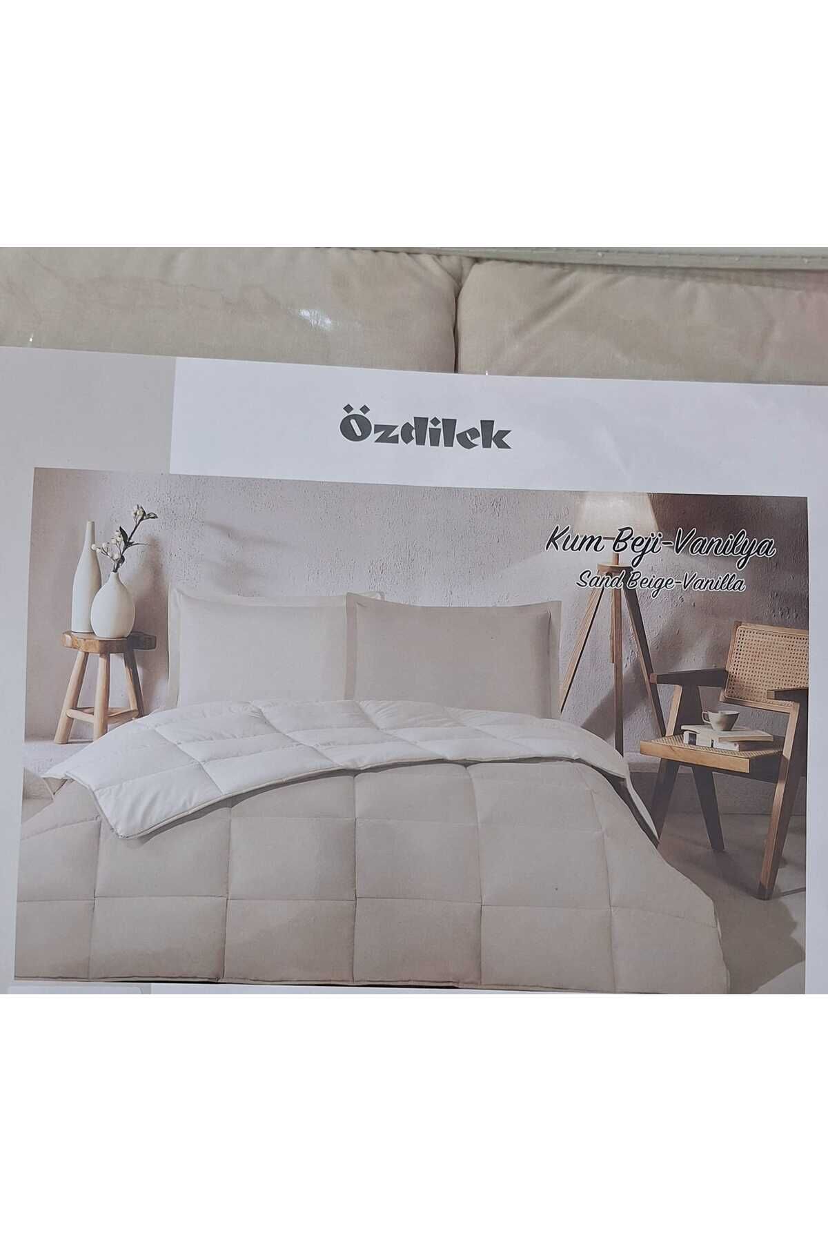 TEK KİŞİLİK RANFORCE YATAK SETİ KUM BEJİ VANİLYA Bej