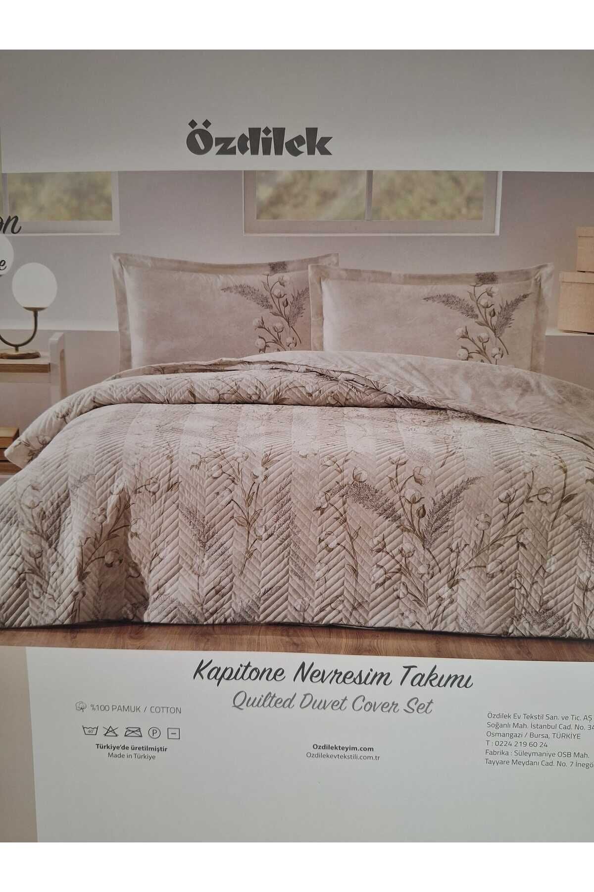 RANFORCE ÇİFT KİŞİLİK DÖRT MEVSİM SET ALGODON BEJ Tek Ebat - 220 x 230