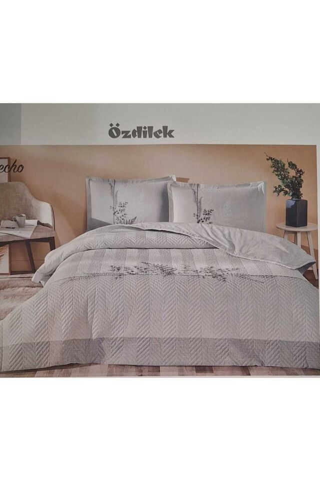 RANFORCE ÇİFT KİŞİLİK DÖRT MEVSİM SET HELECHO GRİ Tek Ebat - 220 x 230
